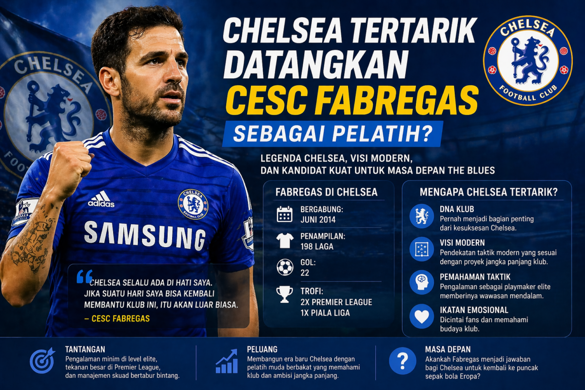 Chelsea Tertarik Datangkan Cesc Fabregas sebagai Pelatih? Ini Analisis Lengkapnya
